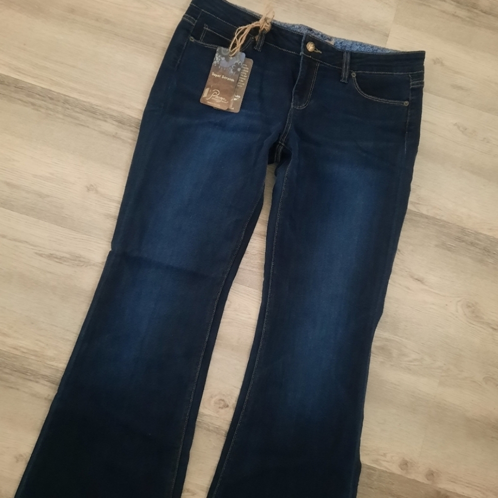 NWT Paige Dark Blue Jeans - Picture 7 of 9